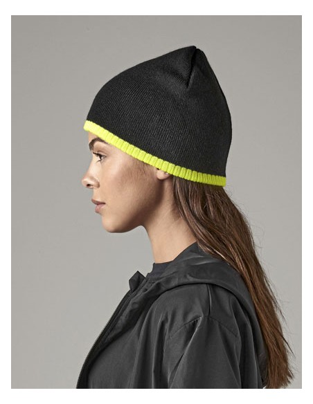 BEE-B44C-Two-Tone Pull-On Beanie 2